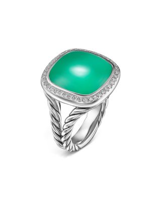 Albion&reg; Oval Ring in Sterling Silver with Lagoon Orchid and Diamonds, 15mm