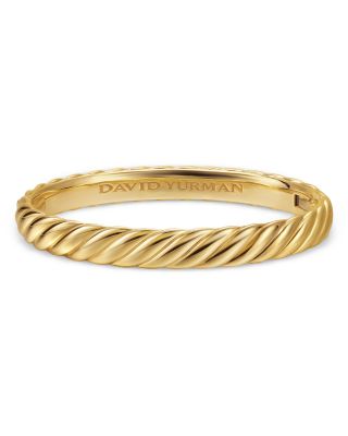 Sculpted Cable Bangle Bracelet in 18K Yellow Gold, 8mm