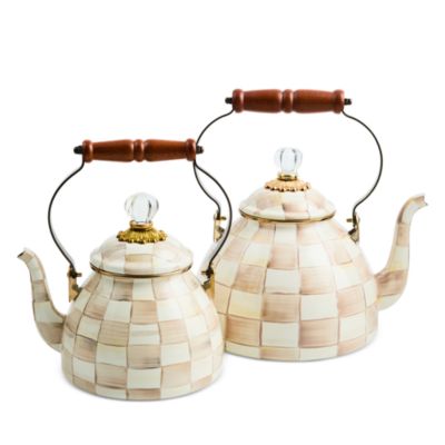 Mocha Check 3 Quart Tea Kettle