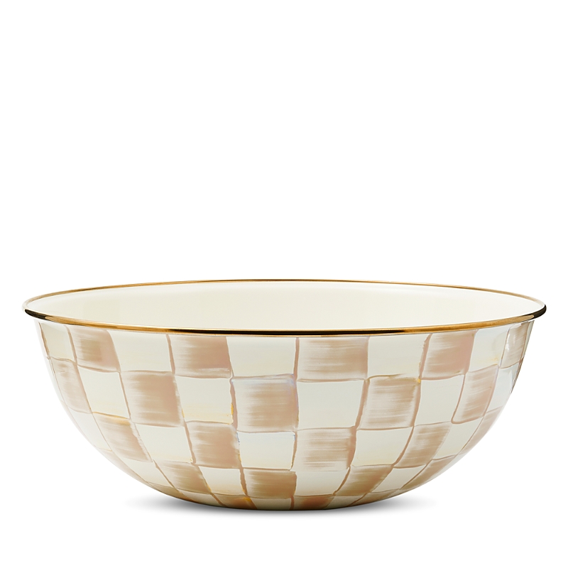 Mackenzie-childs Mocha Check Extra Large Everyday Bowl