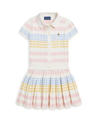 Ralph Lauren - Girls' Striped Cotton Cardigan & Skirt Set - Little Kid