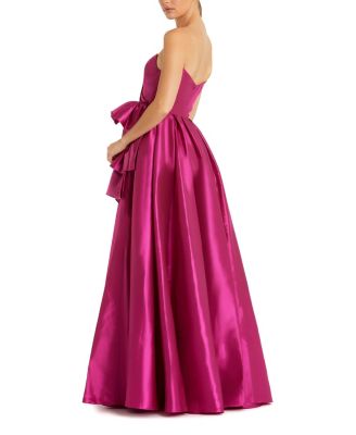 Strapless Taffeta Gown with Ruffle Detail