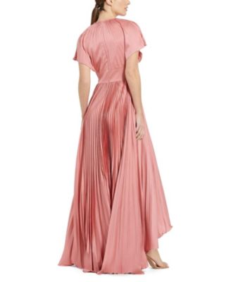Front Cutout Pleated High Low Dress