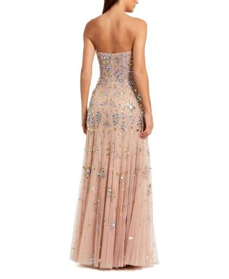 Strapless Sweetheart Embellished Net Gown
