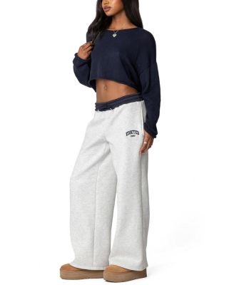 Contrast Embroidered Sweatpants