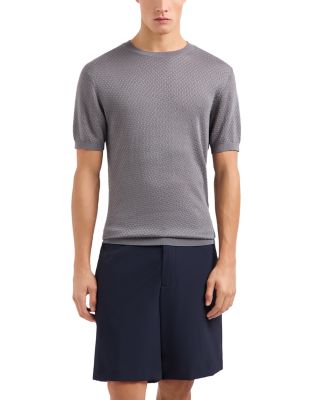 Emporio Armani Knit Jacquard Short Sleeved Pullover Sweater
