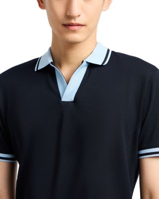 Contrasting Collar &amp; Cuffs Polo Shirt 