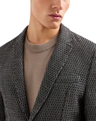 Regular Fit Knit Pattern Single Breasted Blazer