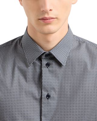 Regular Fit Geometric Pattern Sport Shirt