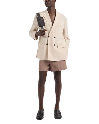 Regular Fit Linen Blend Bermuda Shorts