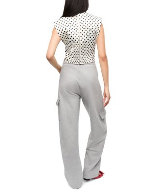 Polka Dot Satin Corset Blouse