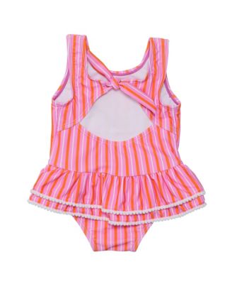  Stripy Sunset Sustainable Skirt Swimsuit - Little Kid