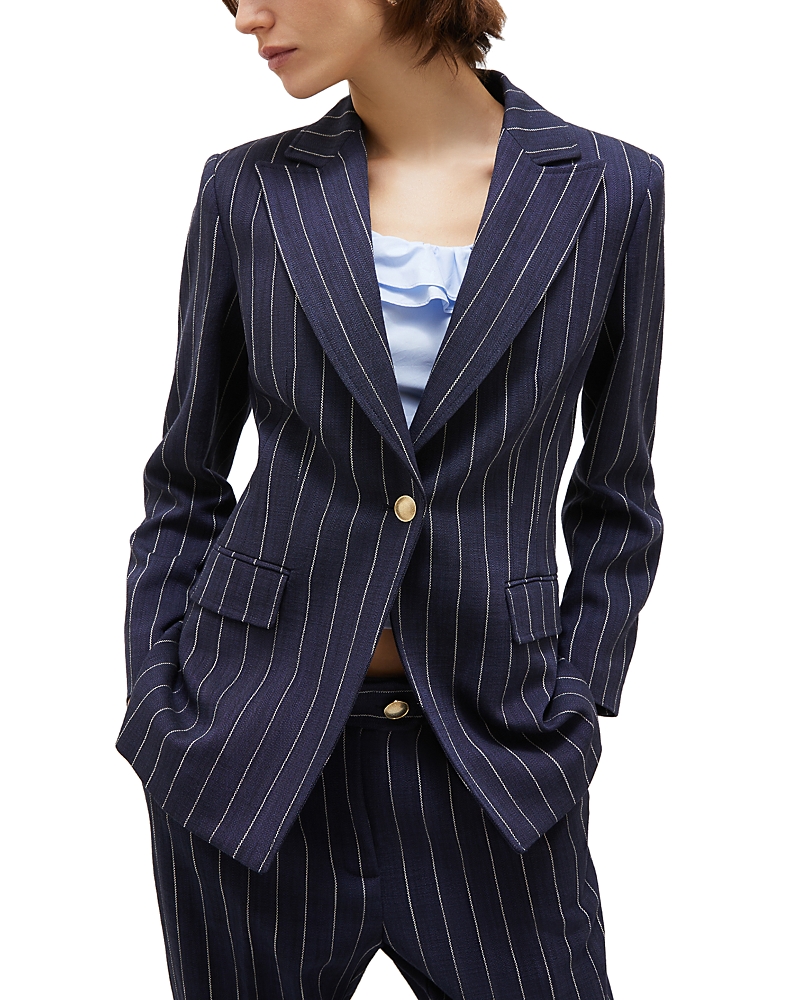 MARELLA 1 SACCA STRIPED ONE BUTTON BLAZER