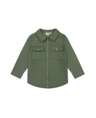 Deux par Deux - Quilted Canvas Overshirt with Pockets - Little Kid
