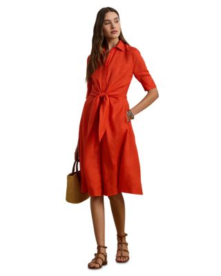 Ralph Lauren - Tie-Front Linen Shirt Dress