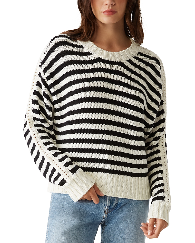 MICHAEL STARS MERLE STRIPED CREWNECK SWEATER