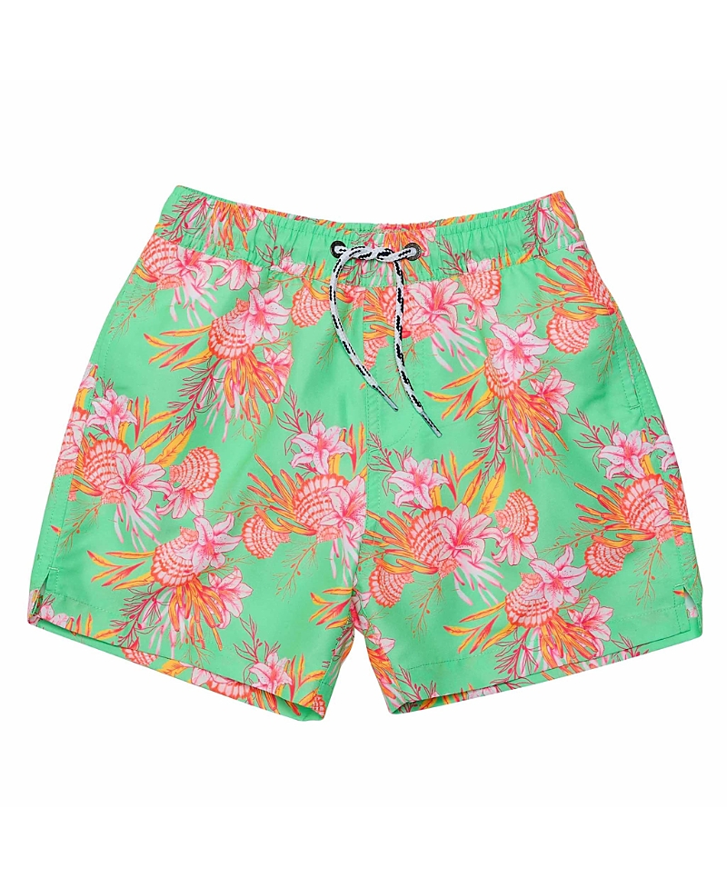 Snapper Rock Boys' Coastal Shells Sustainable Swim Short - Little Kid, Big Kid In Green