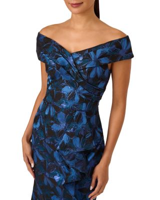 Off the Shoulder Jacquard Gown