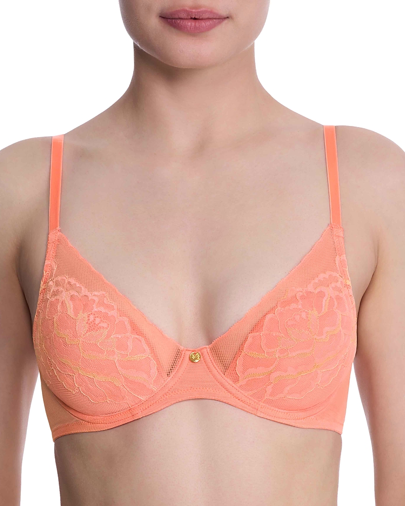 Natori Flora Underwire Contour Bra In Rosy Coral/apricot Glow
