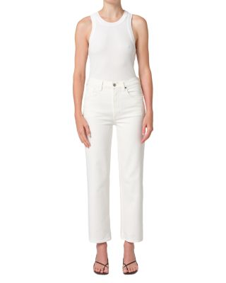 Palma High Rise Straight Leg Jeans in Soft White