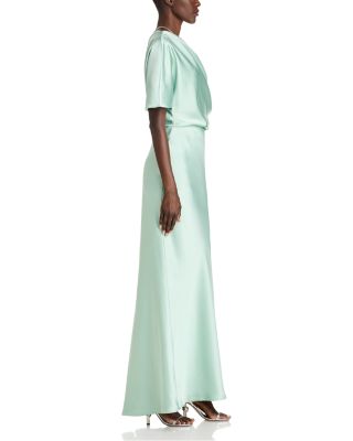 Draped Satin One Shoulder Dress