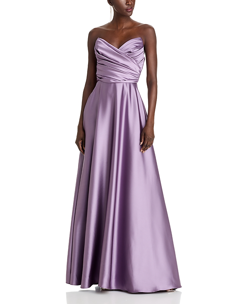 Amsale Strapless Gown In Violet