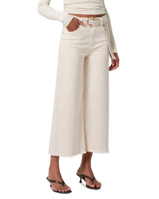 Lyra High Rise Crop Wide Leg Jeans in Almondette