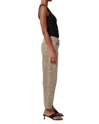 Miro High Rise Relaxed Jeans in Natural Cheetah