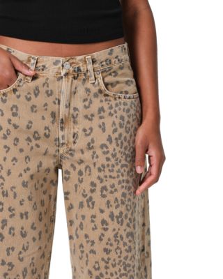 Miro High Rise Relaxed Jeans in Natural Cheetah
