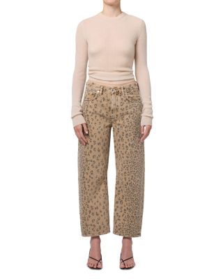 Miro High Rise Relaxed Jeans in Natural Cheetah