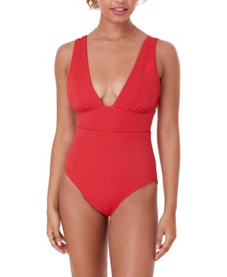 Mykonos Deep Plunge Neck One Piece Swimsuit