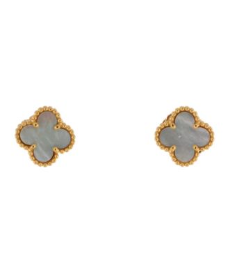 Pre-Owned Van Cleef & Arpels - Sweet Alhambra Stud Earrings 18K Gold and Mother of Pearl