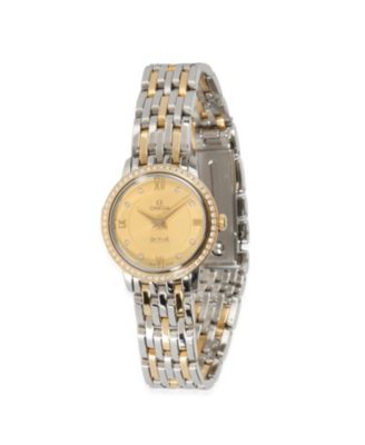 Pre-Owned Omega Stainless Steel/Yellow Gold DeVille Prestige 424.25.24.60.58.001 25.50