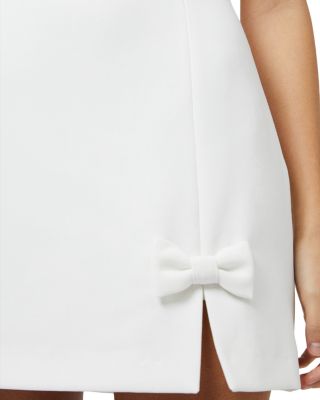 Whisper Bow Trim Slit Mini Dress