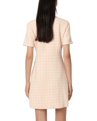 Tweed Effect Knit Short Dress