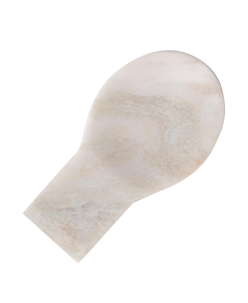 Gauri Kohli Machu Picchu Onyx Spoon Rest In Shades Of White With Streaks Of Col