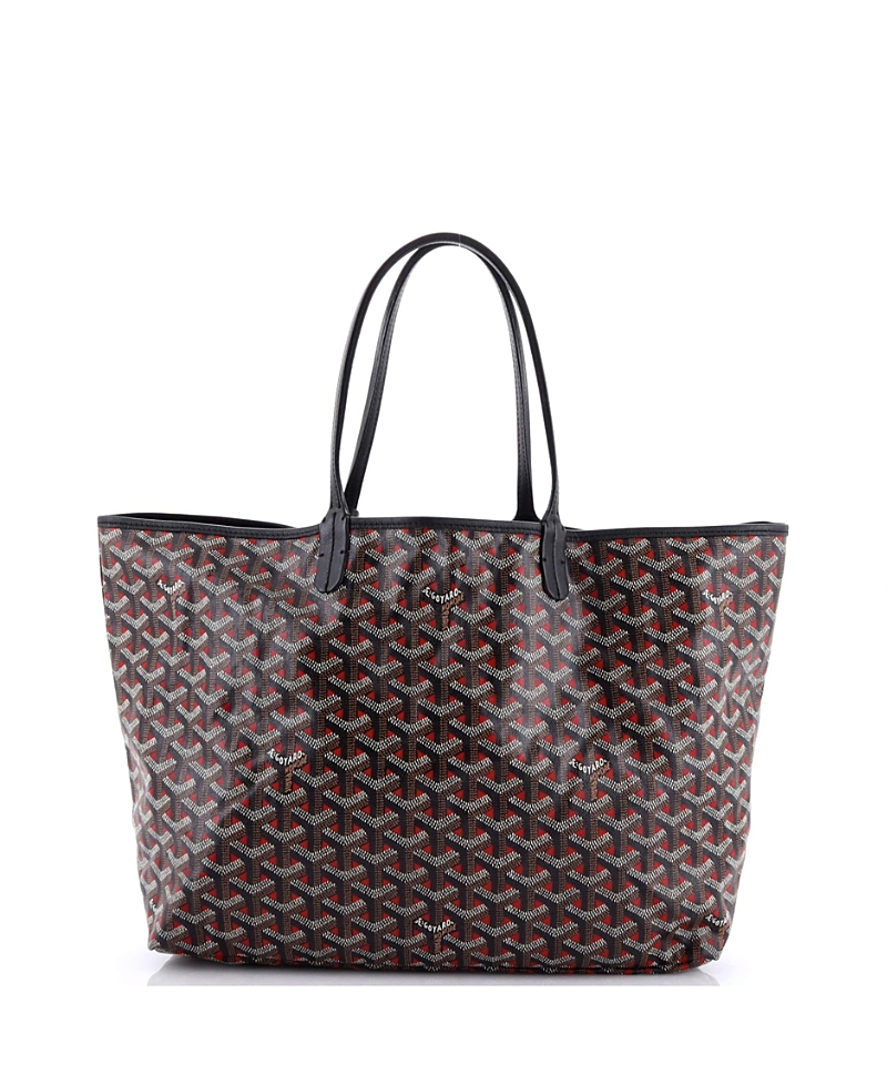 Pre-owned Pre-owned Goyard Goyard Pm Saint Louis Tote Claire Voie Coated Canvas In Black/ Red