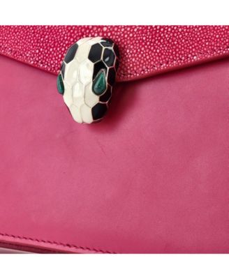 Small Serpenti Forever Square Shoulder Bag Leather and Stingray