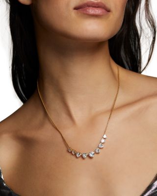 Luxor Trillion Cubic Zirconia Frontal Necklace, 16"-18"