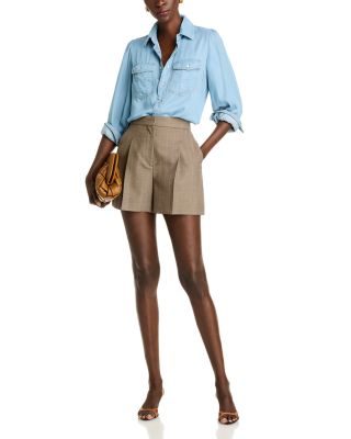 Puff Sleeve Denim Shirt - Exclusive