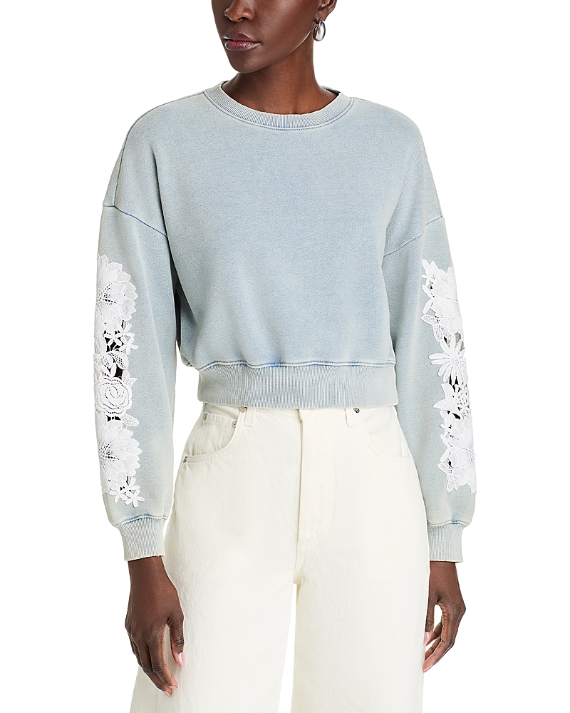 Generation Love Arabella Sweatshirt In Washed Denim/white