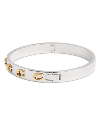 COACH - Signature Sculpted C Hinged Bangle Bracelet