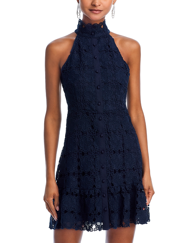 AQUA LACE MINI SHIRT DRESS - EXCLUSIVE
