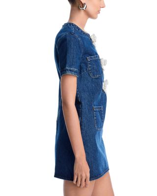 Embellished Denim Mini Dress