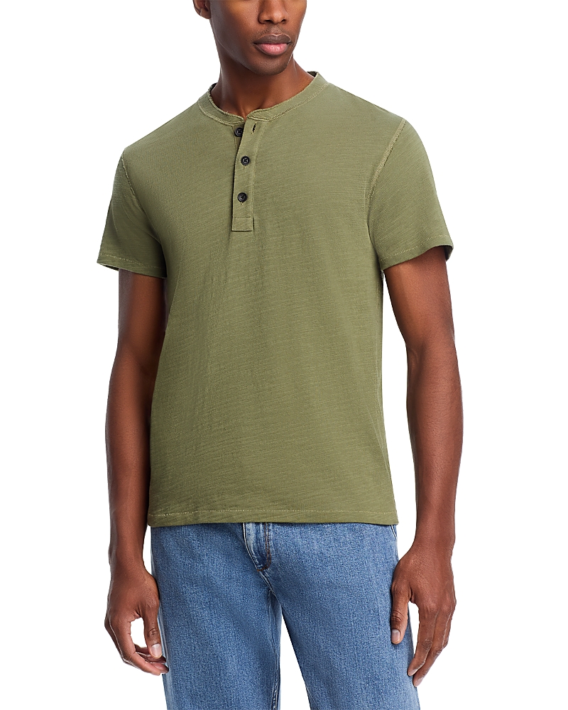 Rag & Bone Classic Short Sleeve Henley In Green