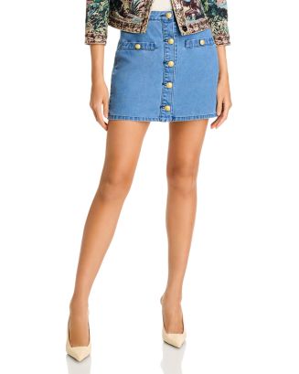 L'AGENCE Kris Button Front Mini Skirt | Bloomingdale's Women