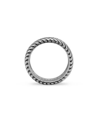 Men's Chevron Band Ring in Sterling Silver, 10mm