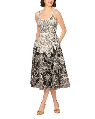 Aidan Mattox - Embroidered Organza Midi Dress