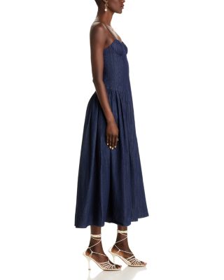 Denim Bustier Midi Dress - Exclusive