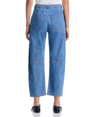 Farah High Rise Curved Knee Jeans in Indigo